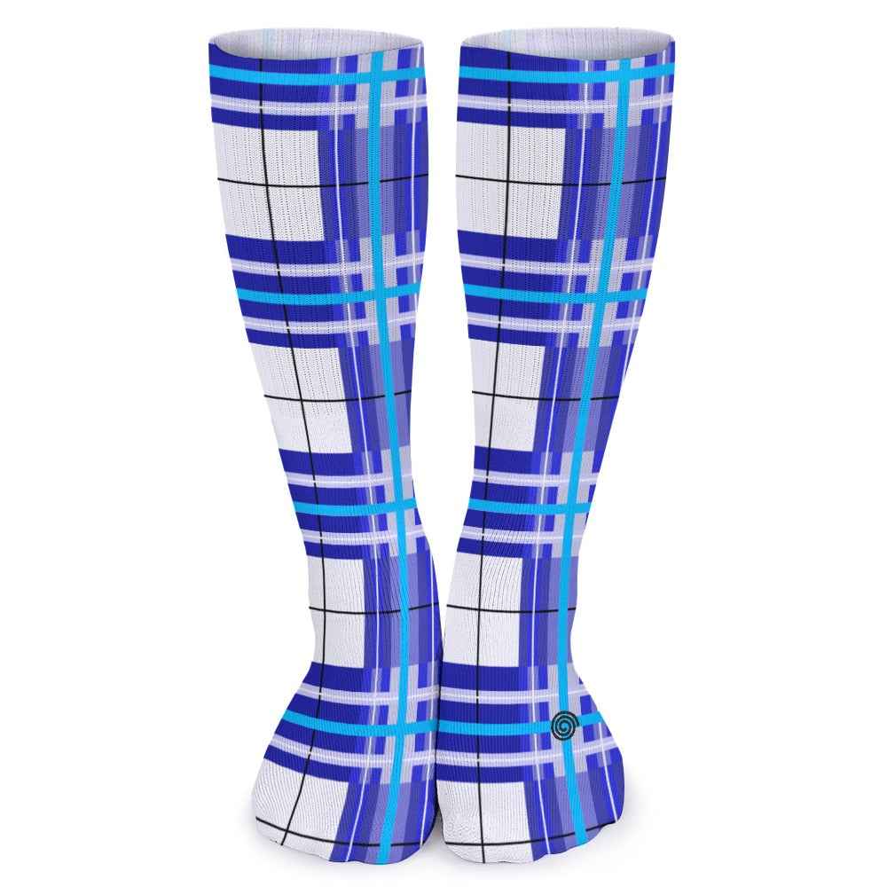 Kids Knee-Length Tartan Socks (5 Pairs) – 'Cumbrae Sky' | Happy Tartan® - Happy Tartan