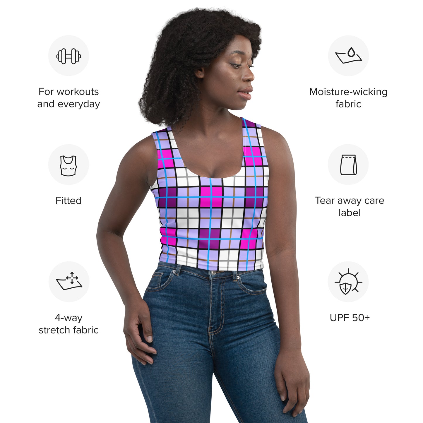 ✨Clyde Sky Sweet Happy Tartan® Crop Top✨ - Happy Tartan