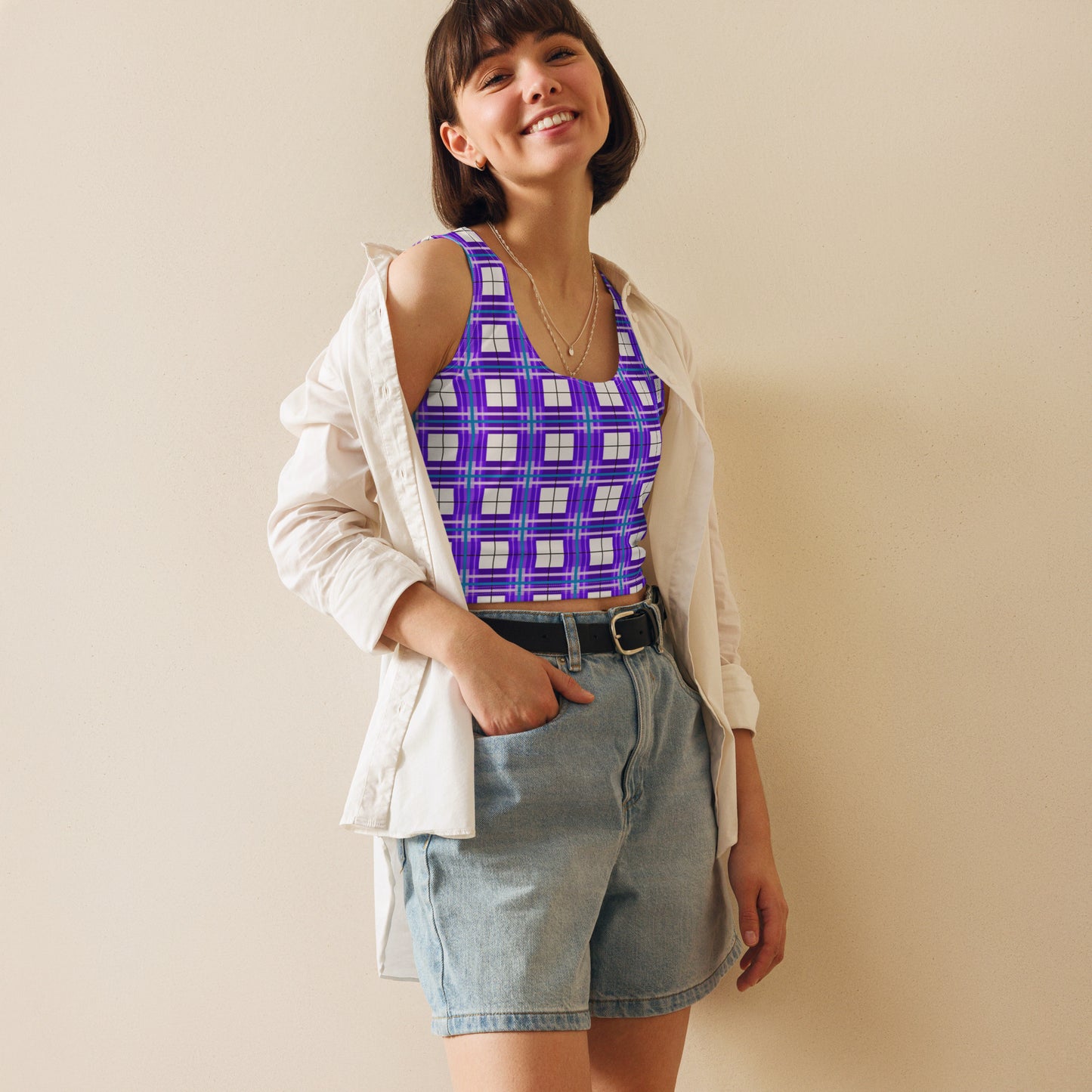 ✨'Gigha Sky' Happy Tartan® Crop Top ✨ - Happy Tartan