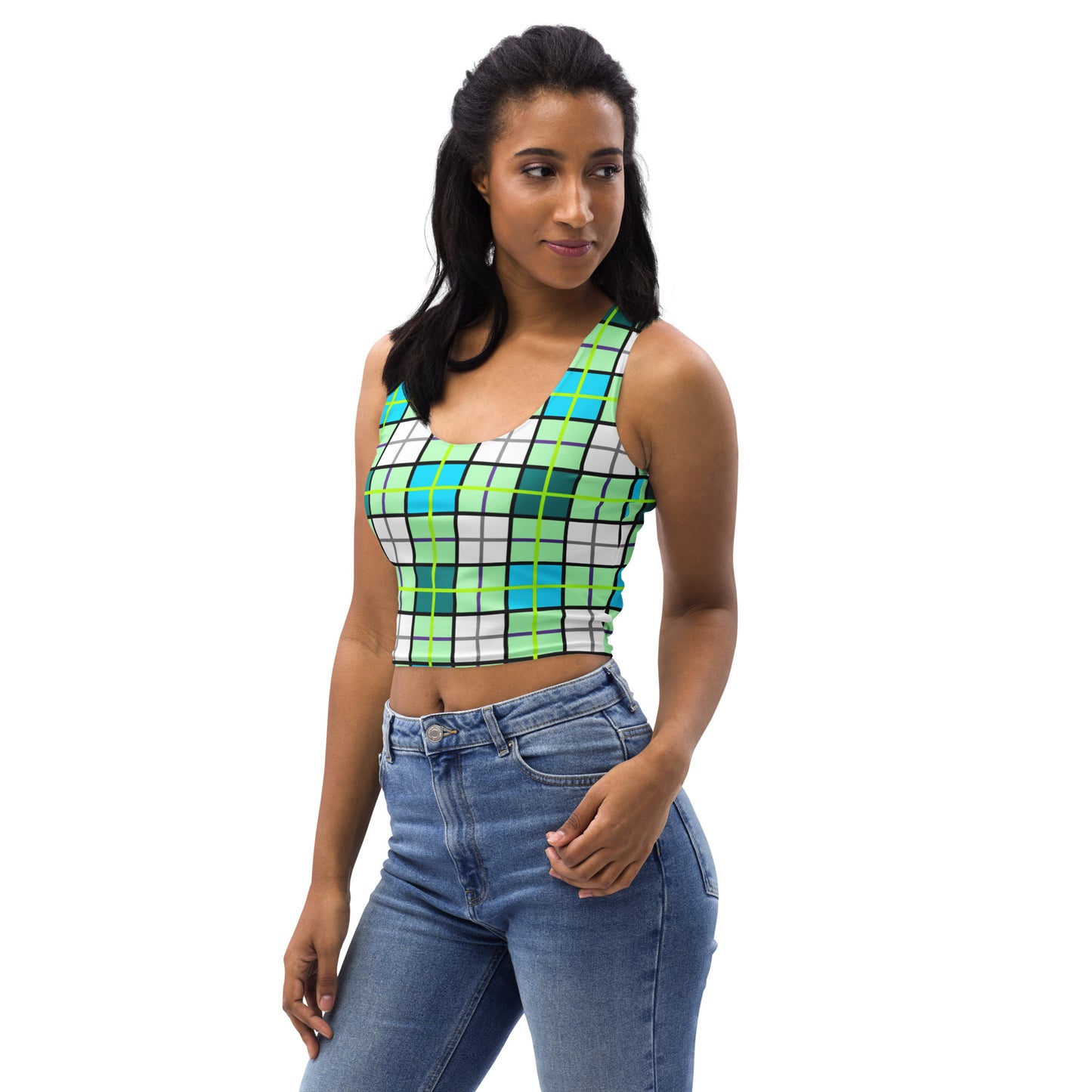 ✨Clyde Sky Green Happy Tartan® Crop Top✨ - Happy Tartan