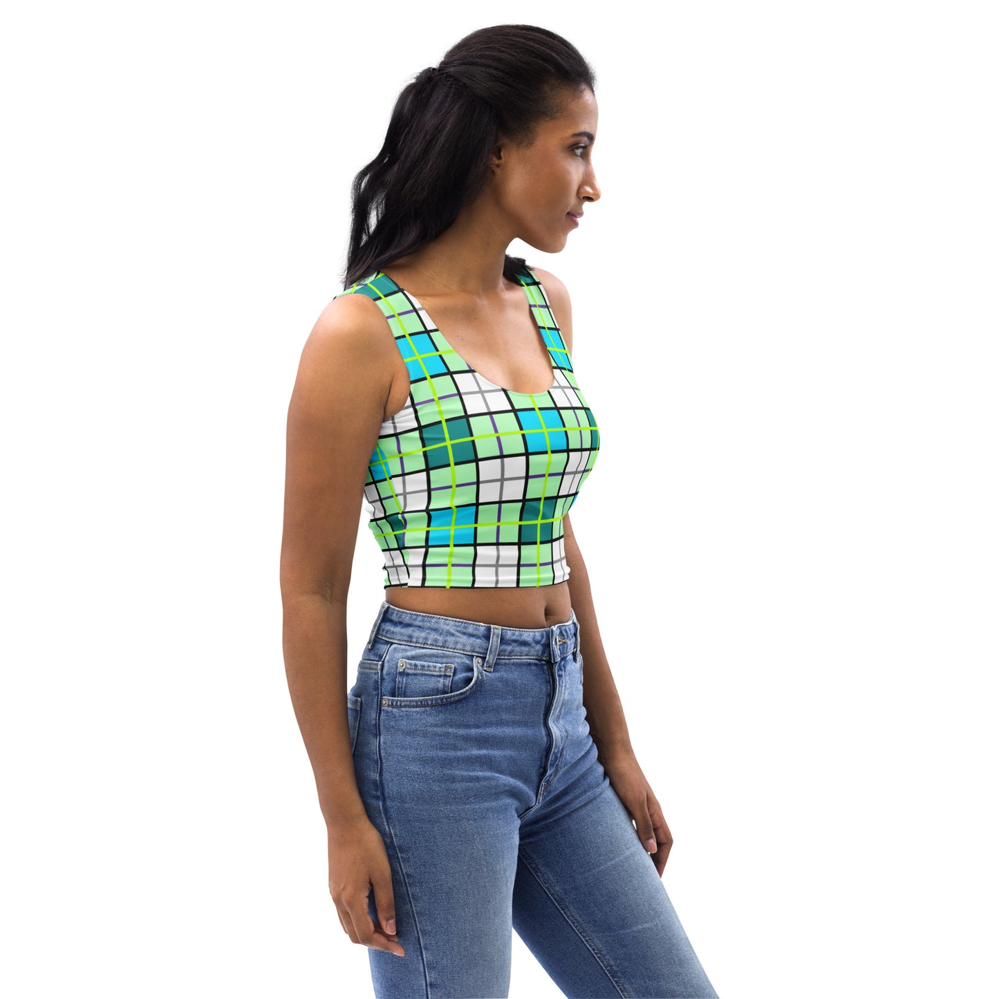 ✨Clyde Sky Green Happy Tartan® Crop Top✨ - Happy Tartan