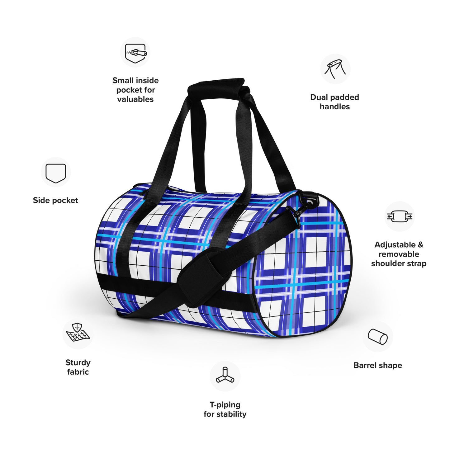 ✨'Cumbrae Sky' Happy Tartan® Gym Bag✨ - Happy Tartan