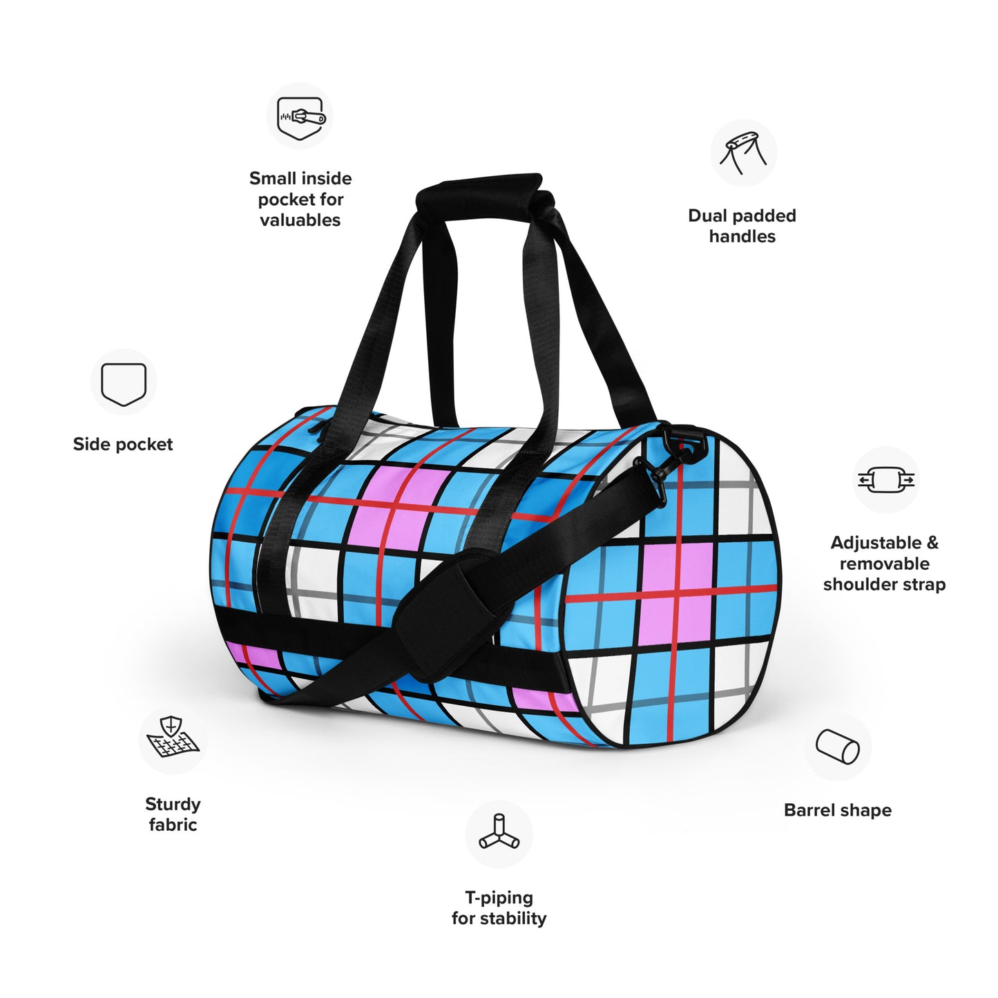 'Clyde Sky Candy' Happy Tartan® Gym Bag - Happy Tartan
