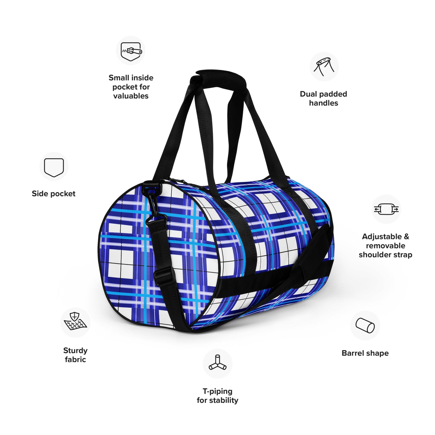 ✨'Cumbrae Sky' Happy Tartan® Gym Bag✨ - Happy Tartan
