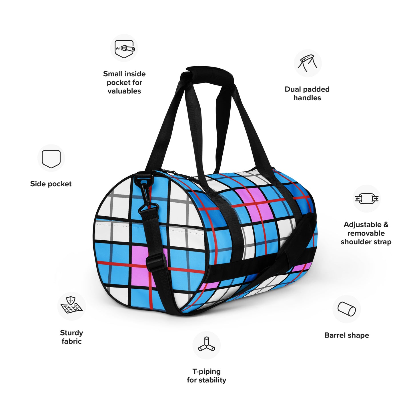 'Clyde Sky Candy' Happy Tartan® Gym Bag - Happy Tartan