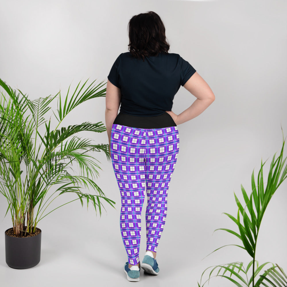 ✨'Gigha Sky' Happy Tartan® Ladies Plus Size Leggings✨ - Happy Tartan