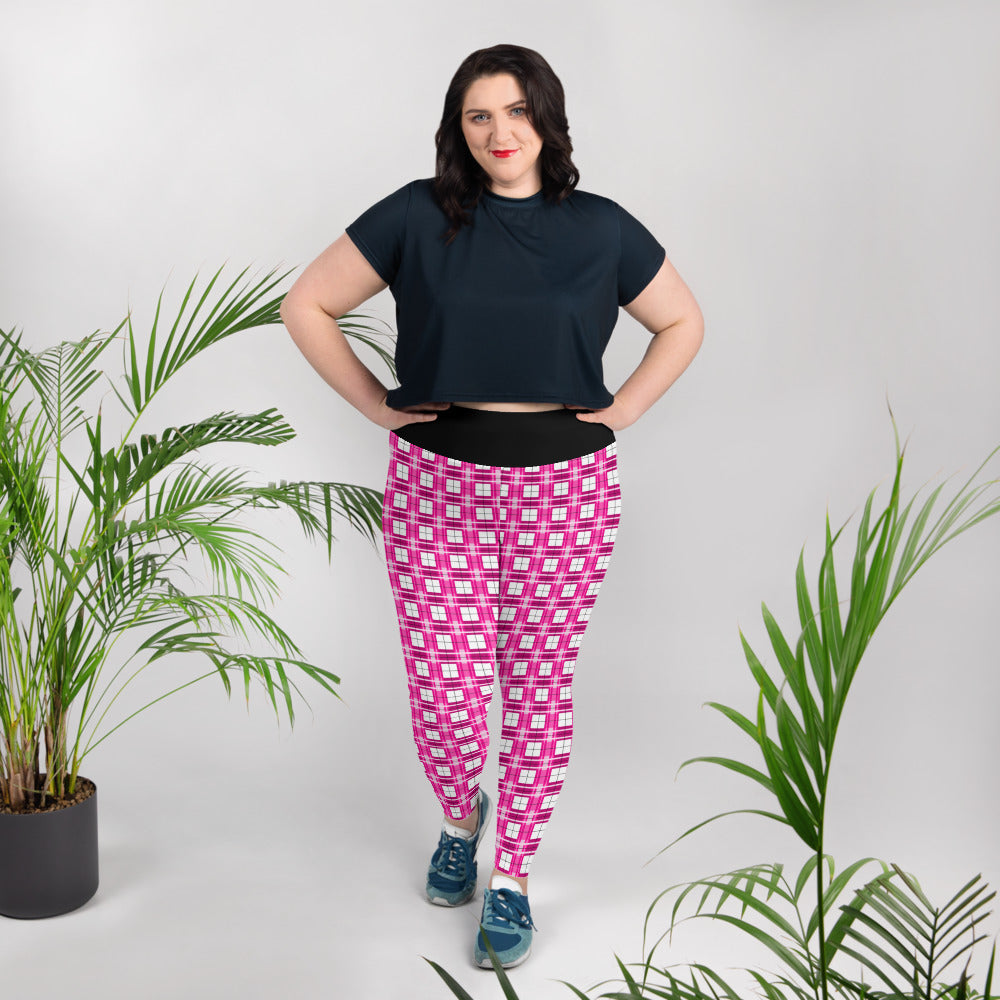 ✨'Arran Sky' Happy Tartan® Ladies Plus Size Leggings✨ - Happy Tartan