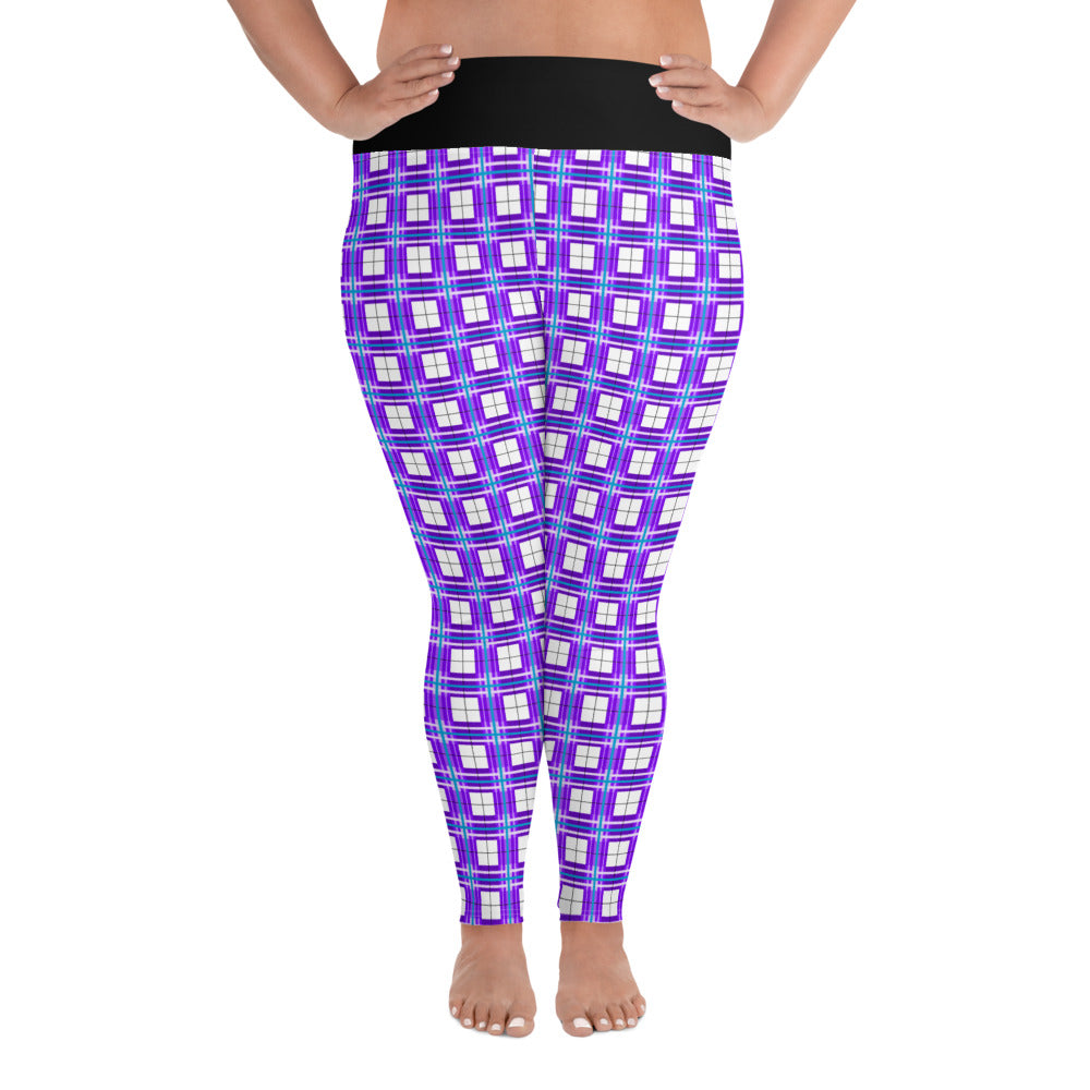 ✨'Gigha Sky' Happy Tartan® Ladies Plus Size Leggings✨ - Happy Tartan