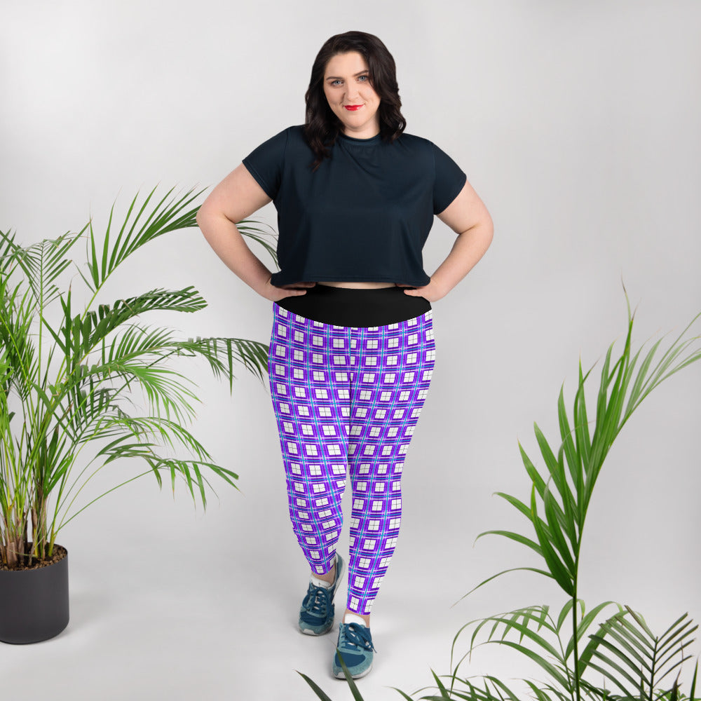 ✨'Gigha Sky' Happy Tartan® Ladies Plus Size Leggings✨ - Happy Tartan