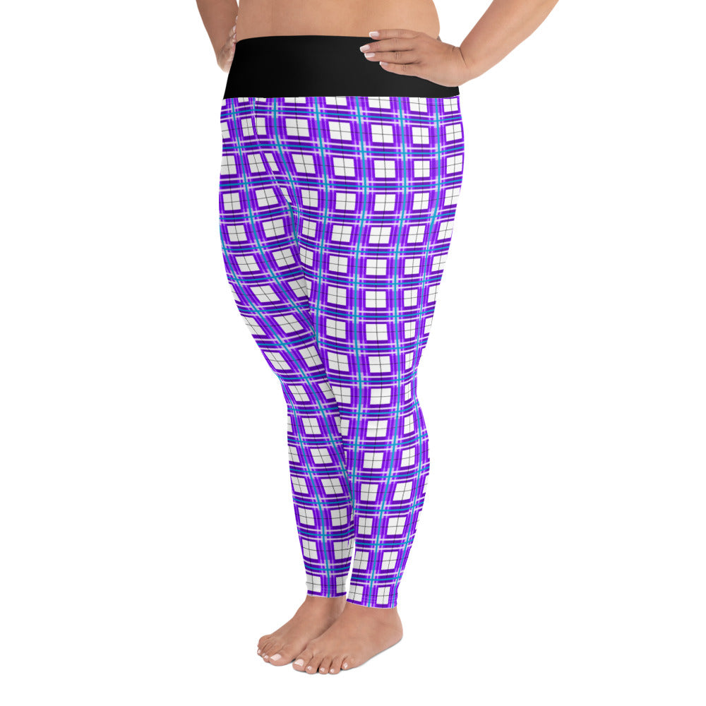✨'Gigha Sky' Happy Tartan® Ladies Plus Size Leggings✨ - Happy Tartan