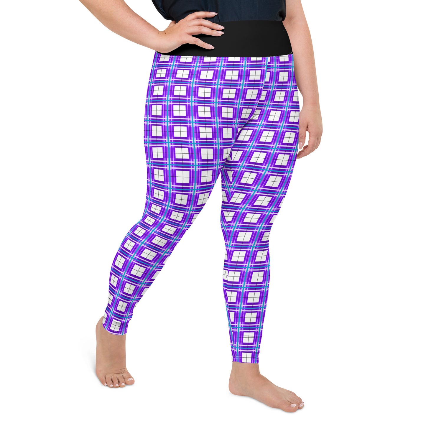 ✨'Gigha Sky' Happy Tartan® Ladies Plus Size Leggings✨ - Happy Tartan