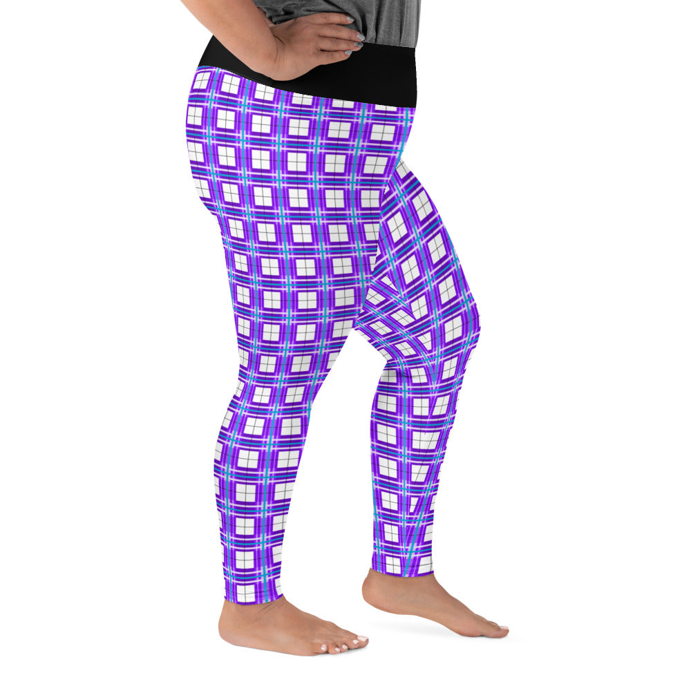 ✨'Gigha Sky' Happy Tartan® Ladies Plus Size Leggings✨ - Happy Tartan