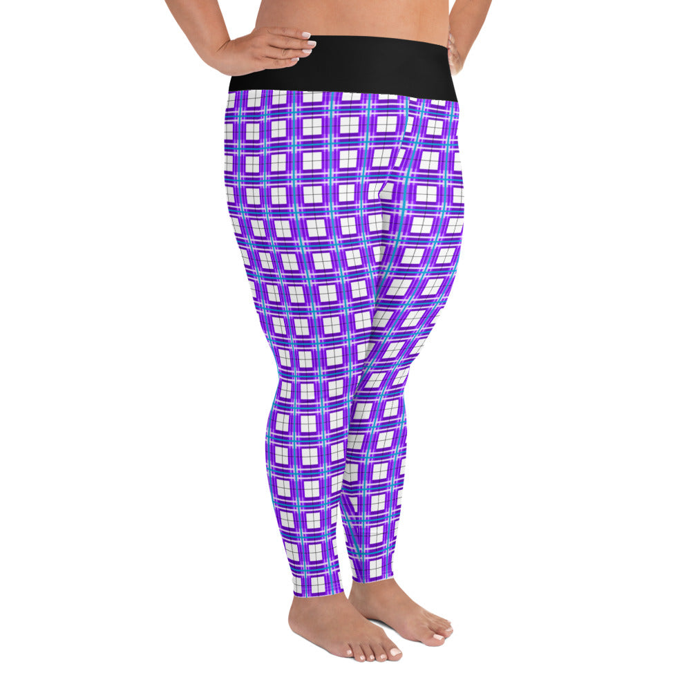 ✨'Gigha Sky' Happy Tartan® Ladies Plus Size Leggings✨ - Happy Tartan