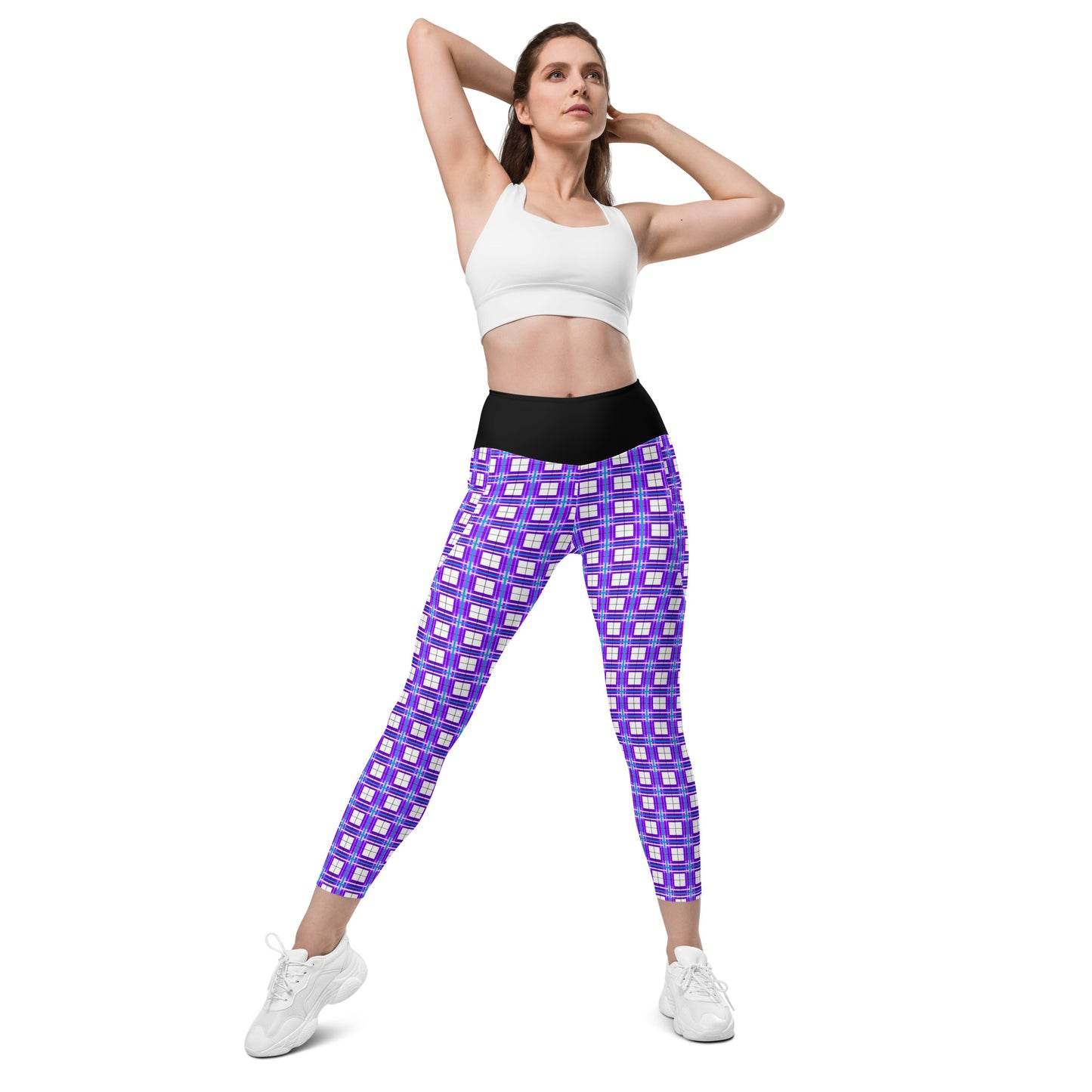 ✨'Gigha Sky' Happy Tartan® Ladies Yoga Leggings with Pockets✨ - Happy Tartan