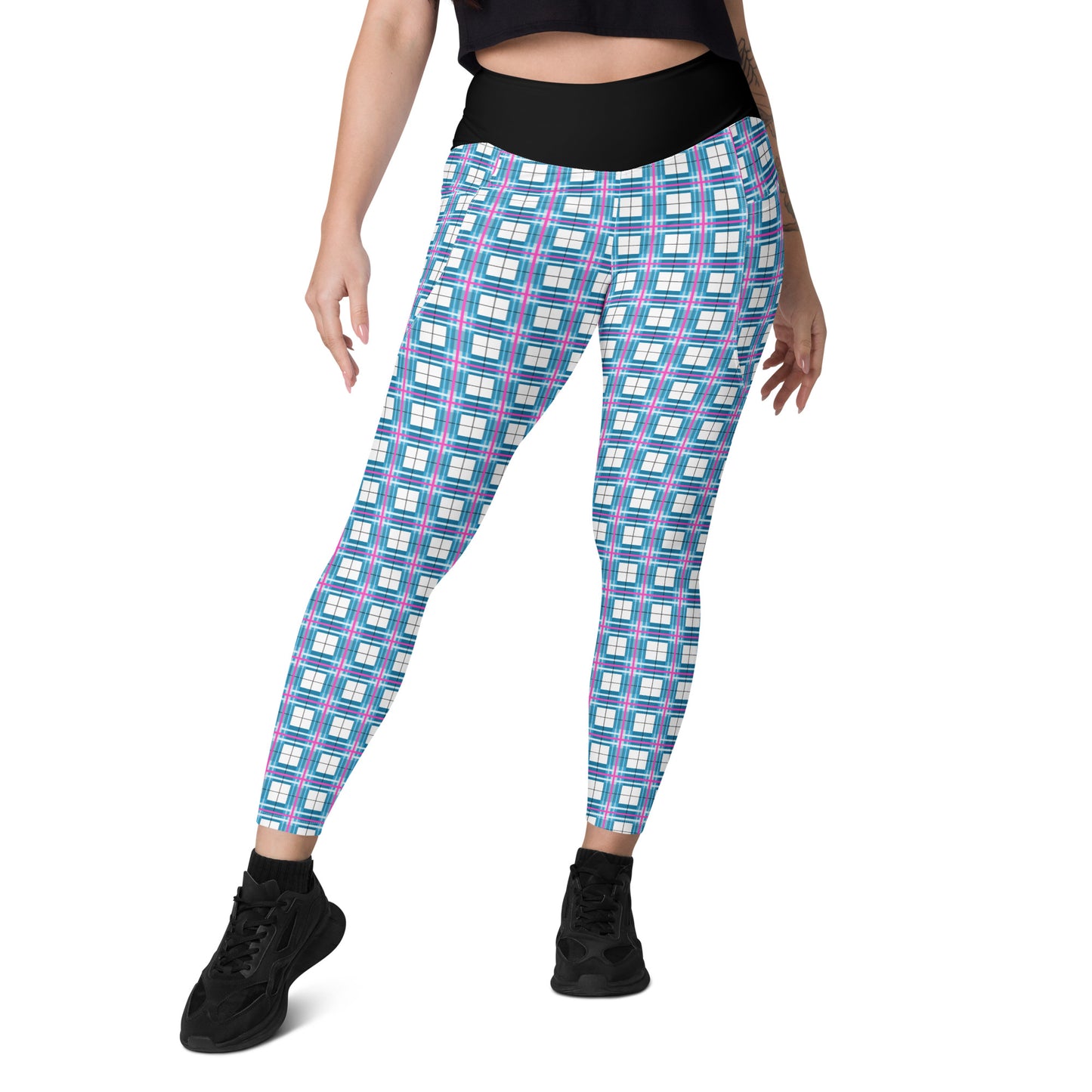 ✨'Bute Sky' Happy Tartan® Ladies Yoga Leggings with Pockets✨ - Happy Tartan