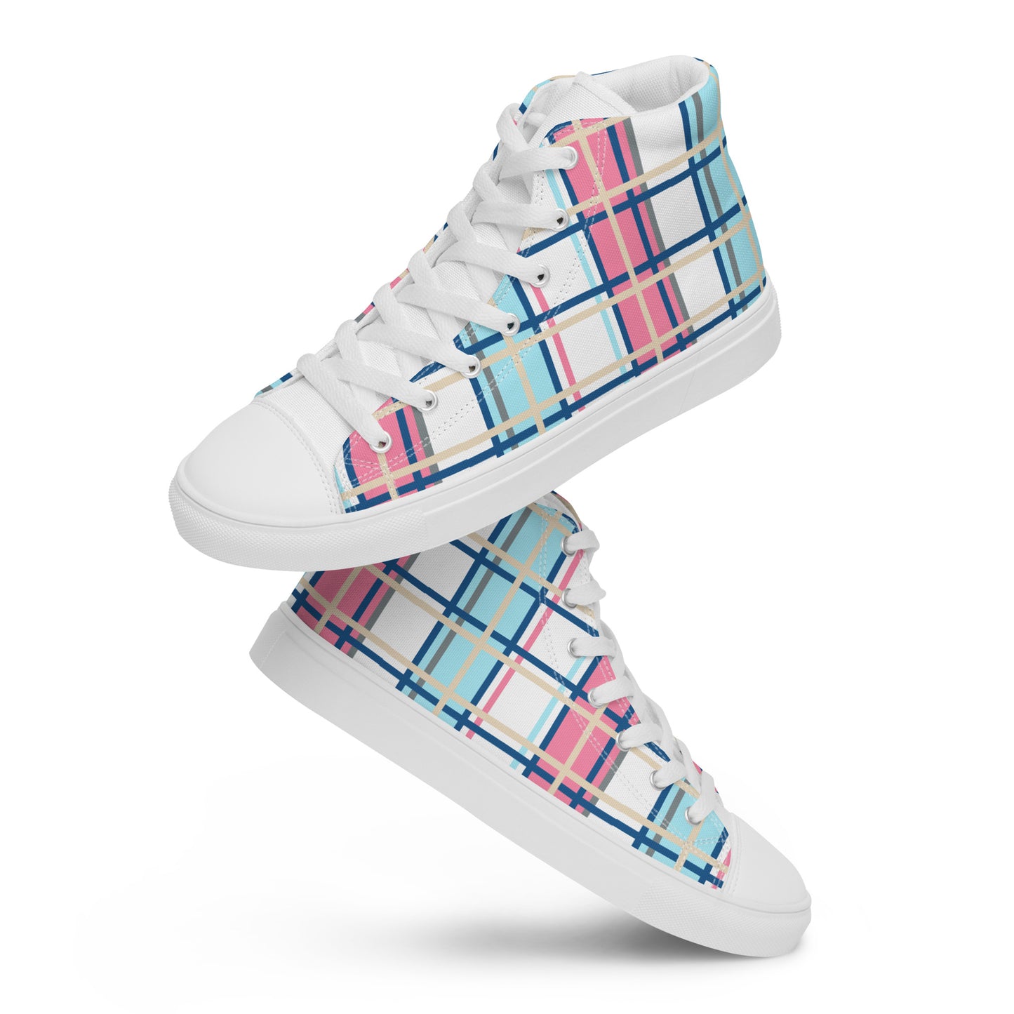 'Ettrick Bay, Bute' Happy Tartan Women’s high top canvas shoes - Free P&P Worldwide - Happy Tartan