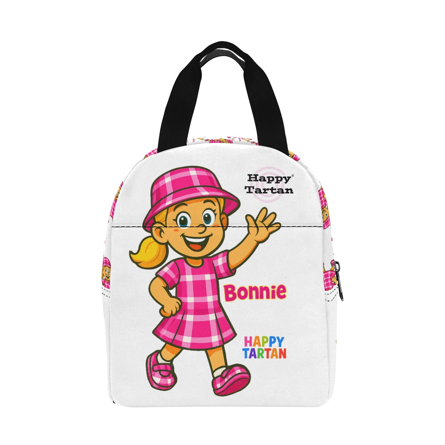 Insulated Zipper Lunch Bag - Happy Tartan