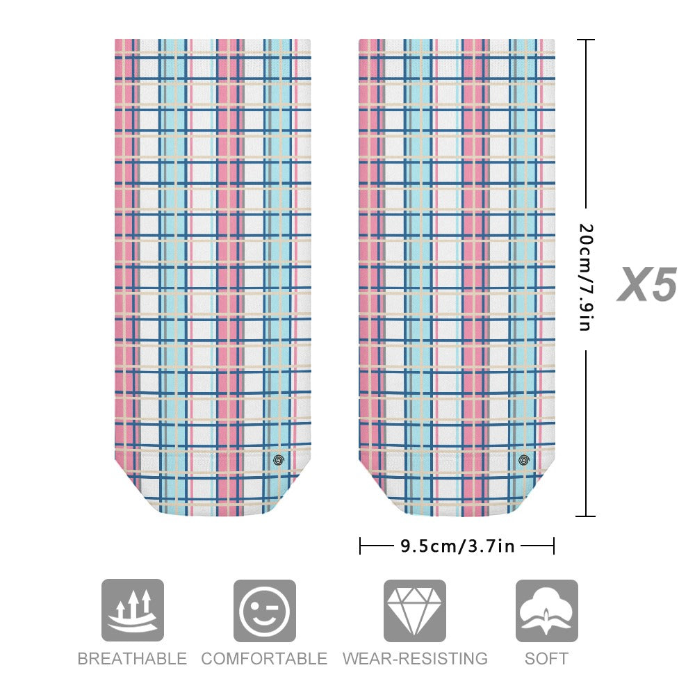 Kids Tartan Socks (5 Pairs) – 'Ettrick Bay, Bute' | Happy Tartan® - Happy Tartan
