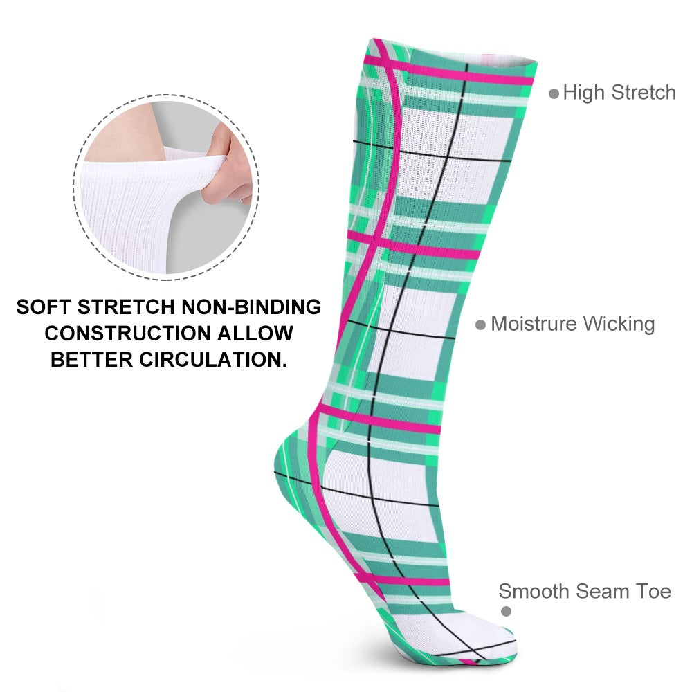 Kids Knee-Length Tartan Socks (5 Pairs) – 'Iona Sky' | Happy Tartan® - Happy Tartan
