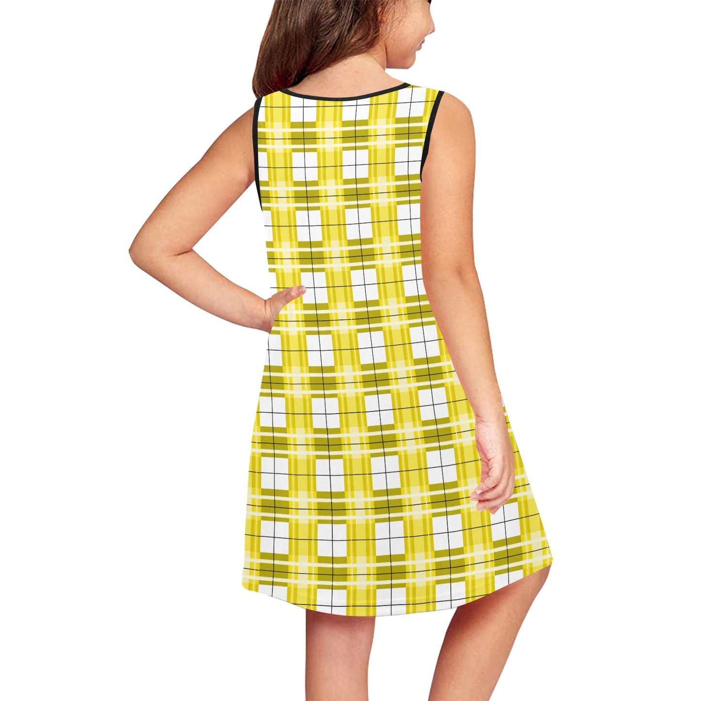 Girls' Sleeveless Dress – Staffa Sky Tartan | Happy Tartan® - Happy Tartan