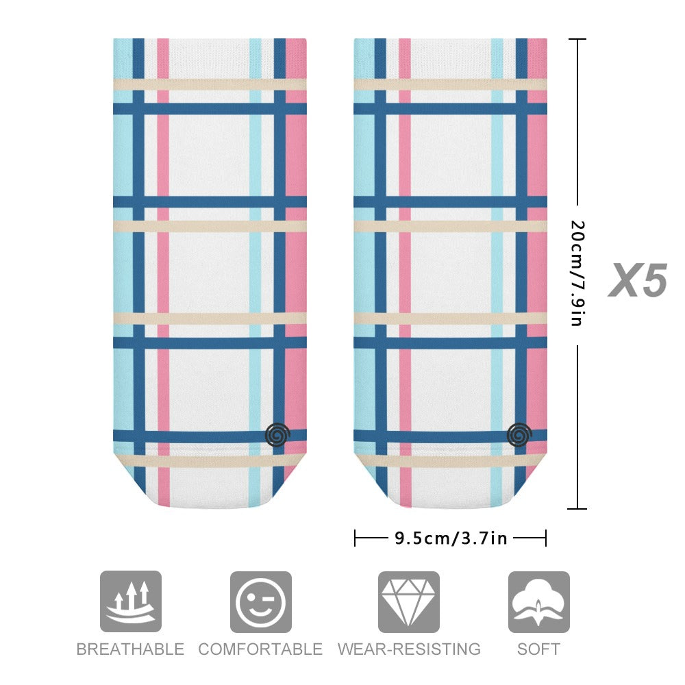 Kids Tartan Socks (5 Pairs) – 'Ettrick Bay, Bute' | Happy Tartan® - Happy Tartan