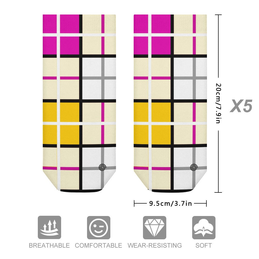Kids Tartan Socks (5 Pairs) – 'Clyde Sky' | Happy Tartan® - Happy Tartan