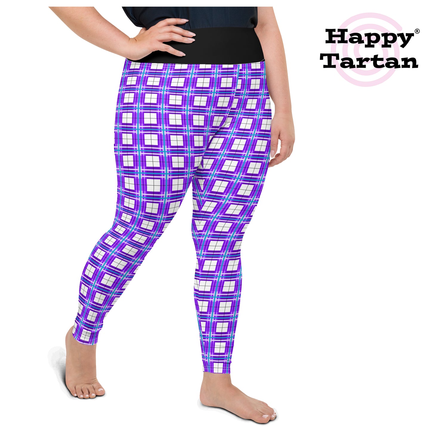 ✨'Gigha Sky' Happy Tartan® Ladies Plus Size Leggings✨ - Happy Tartan