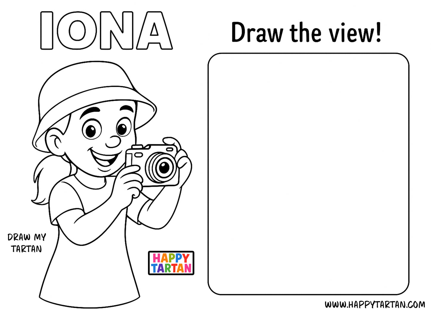Iona - FREE COLOUR IN SHEET - Colour in Sheet - FREE Download