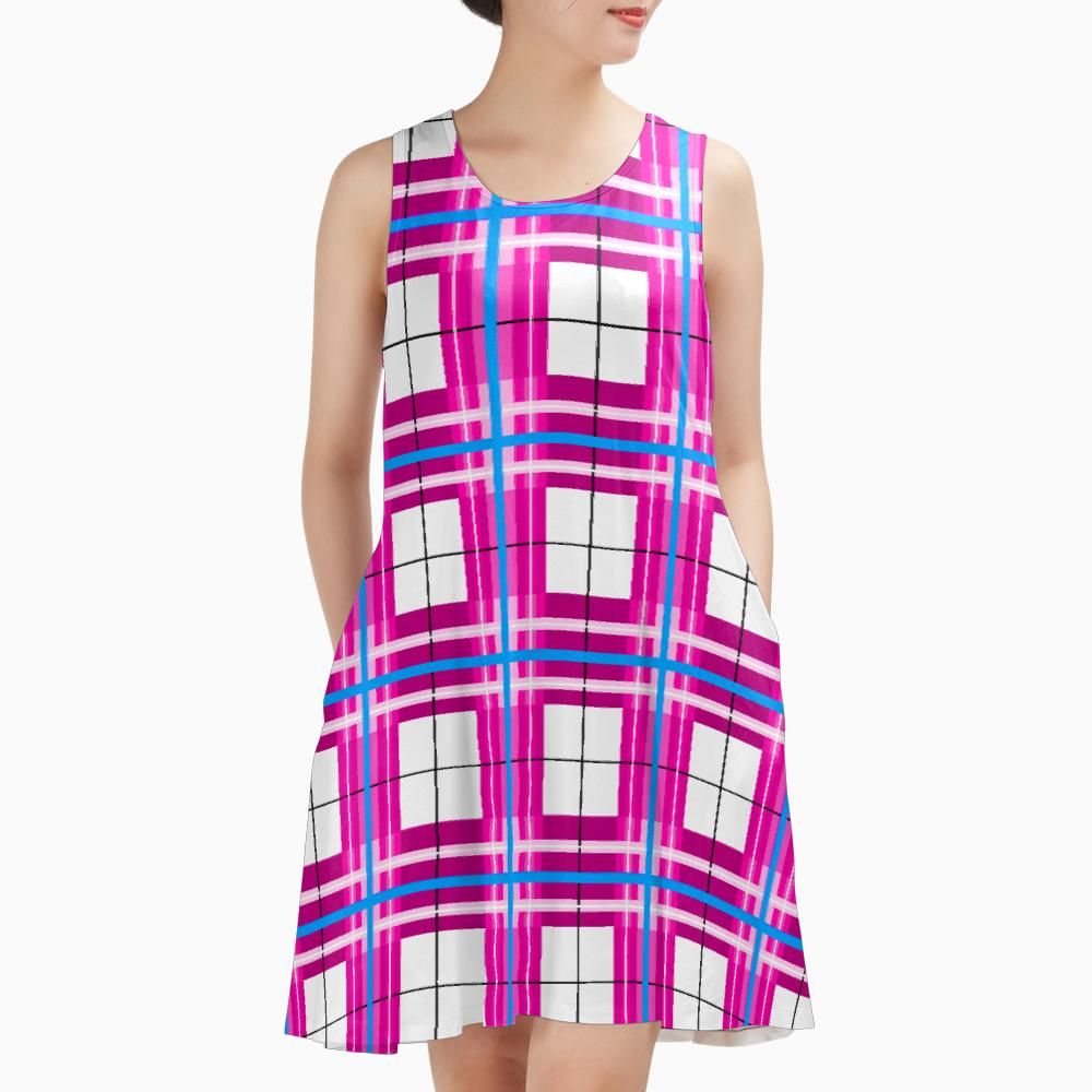 ✨ 'Islay Sky' Happy Tartan® A-Frame Dress (with Pockets!) ✨ - Happy Tartan