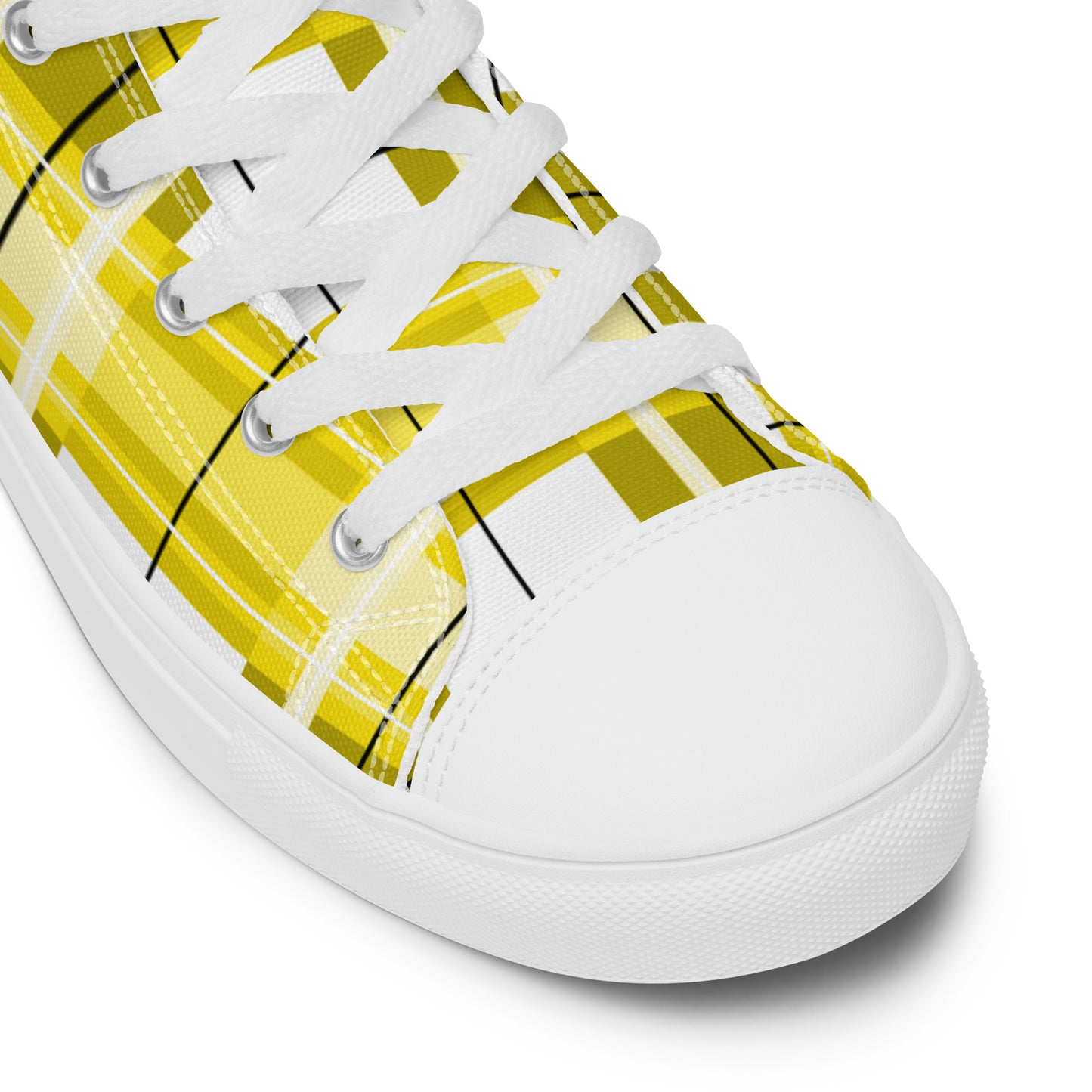 Women’s Canvas High Top Sneakers – 'Staffa Sky' Tartan | Happy Tartan® - Happy Tartan