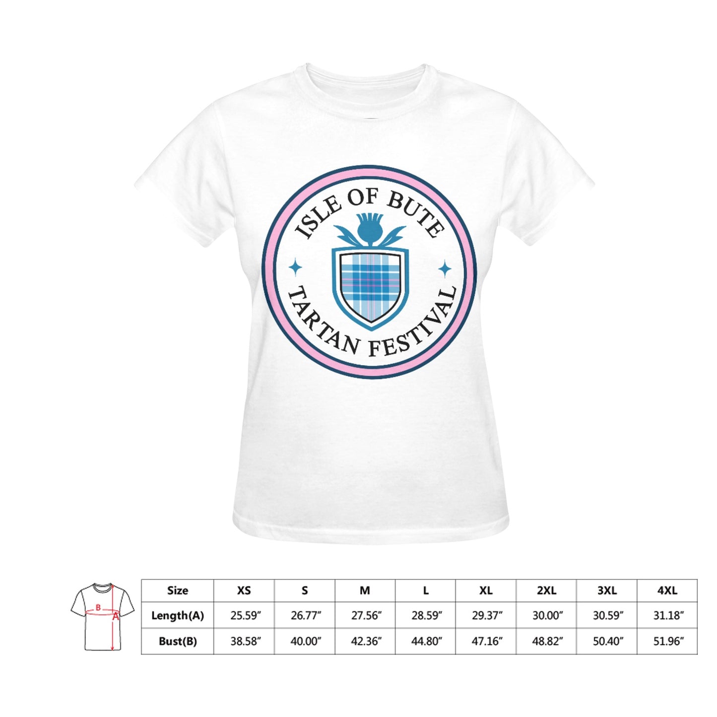 Bute Tartan Festival Women's T - Pink