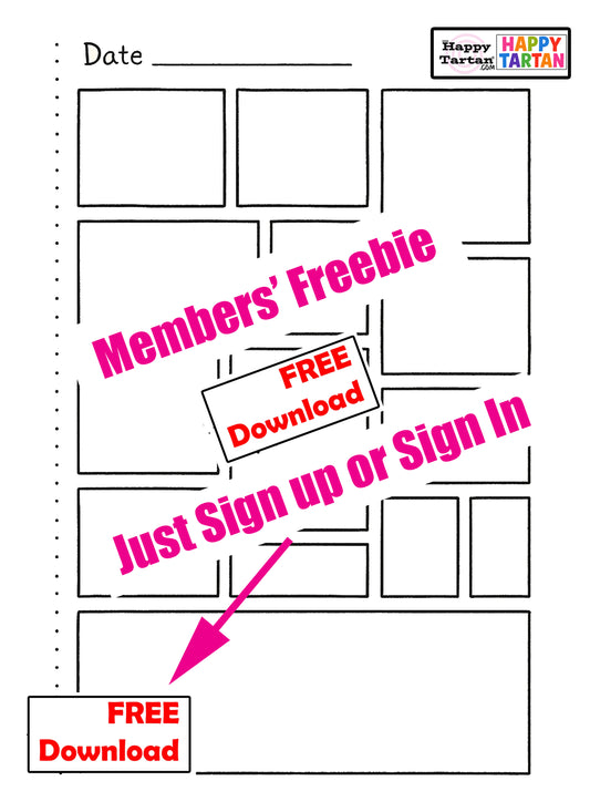 Iona - FREE Comic strip SHEET -  Colour in Sheet - FREE Download - Crew Club House Members only