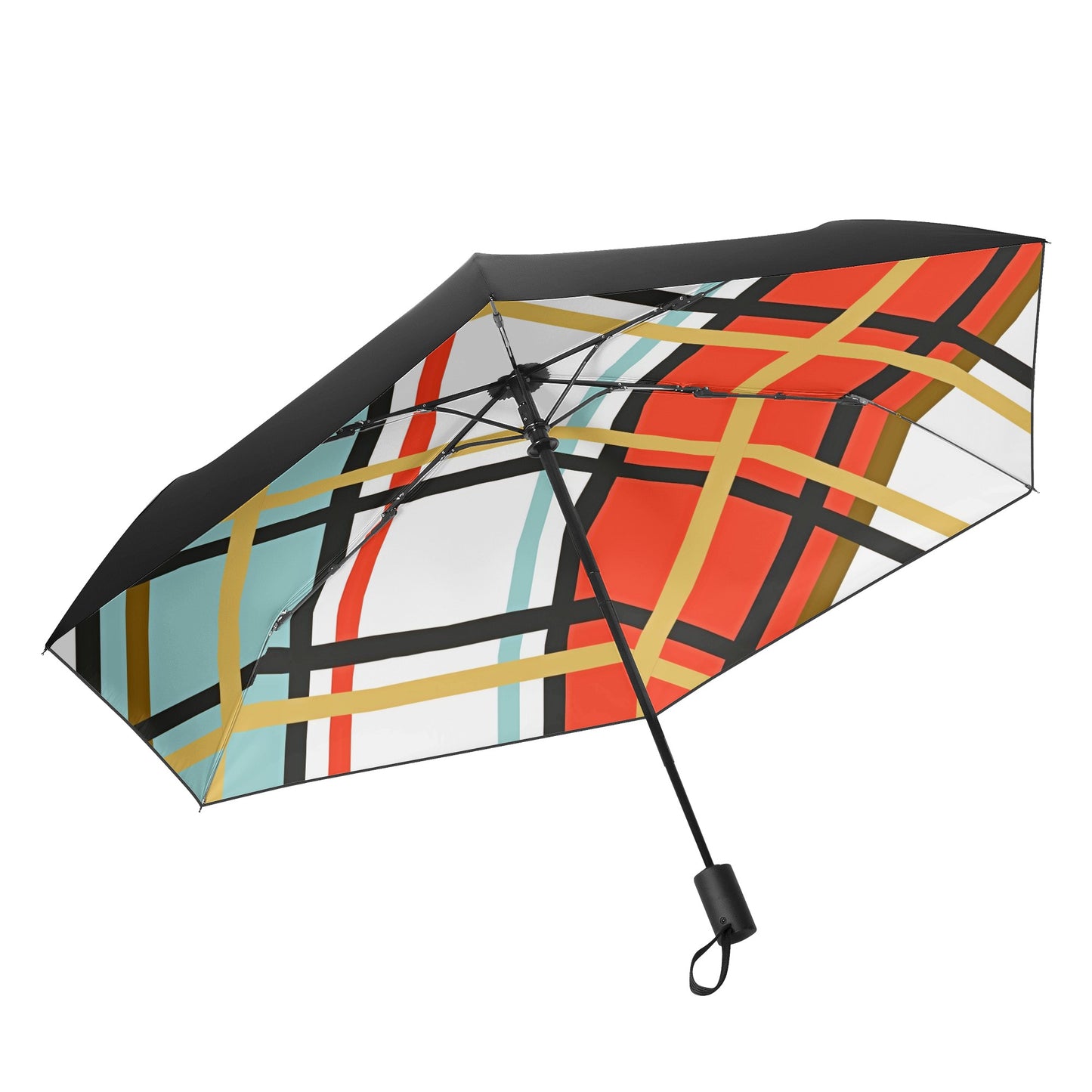 'Stravanan, Bute' Happy Tartan Fully Auto Open & Close Umbrella Printing Inside - Free P&P Worldwide