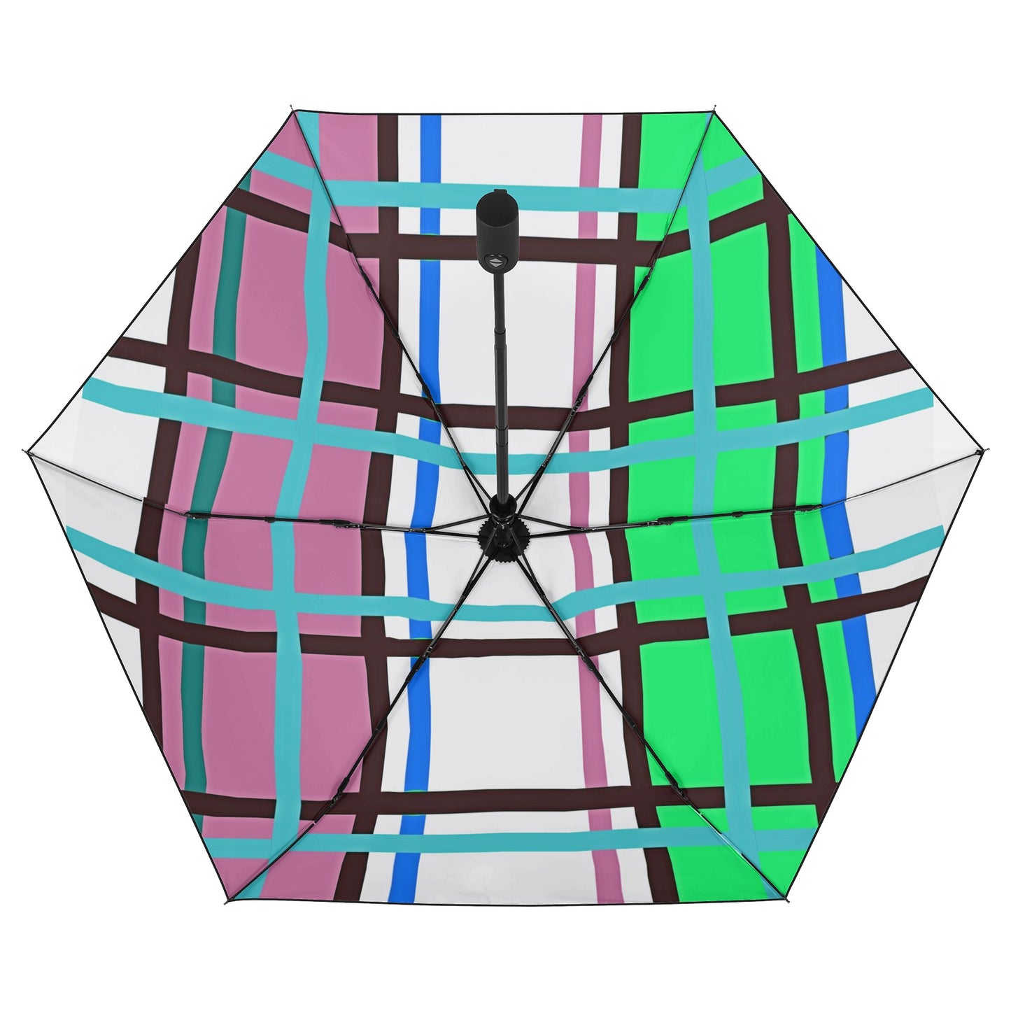 'Scalpsie, Bute' Happy Tartan Fully Auto Open & Close Umbrella Printing Inside - Free P&P Worldwide