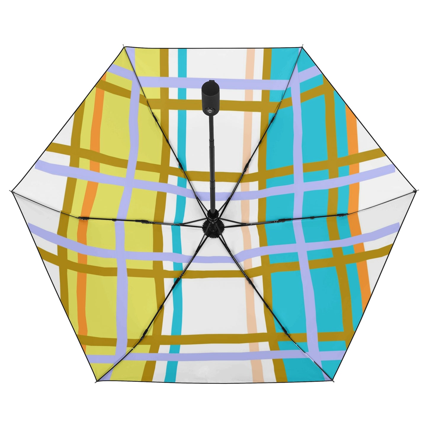 'Kingarth, Bute' Happy Tartan Fully Auto Open & Close Umbrella Printing Inside - Free P&P Worldwide