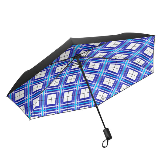 'Cumbrae Sky' Happy Tartan Fully Auto Open & Close Umbrella Printing Inside - Free P&P Worldwide