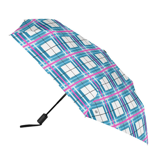 'Bute Sky' Happy Tartan Fully Auto Open & Close Umbrella Printing Outside - Free P&P Worldwide