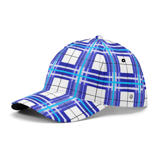 'Cumbrae Sky' Happy Tartan Print Baseball Cap - Free p&p Worldwide