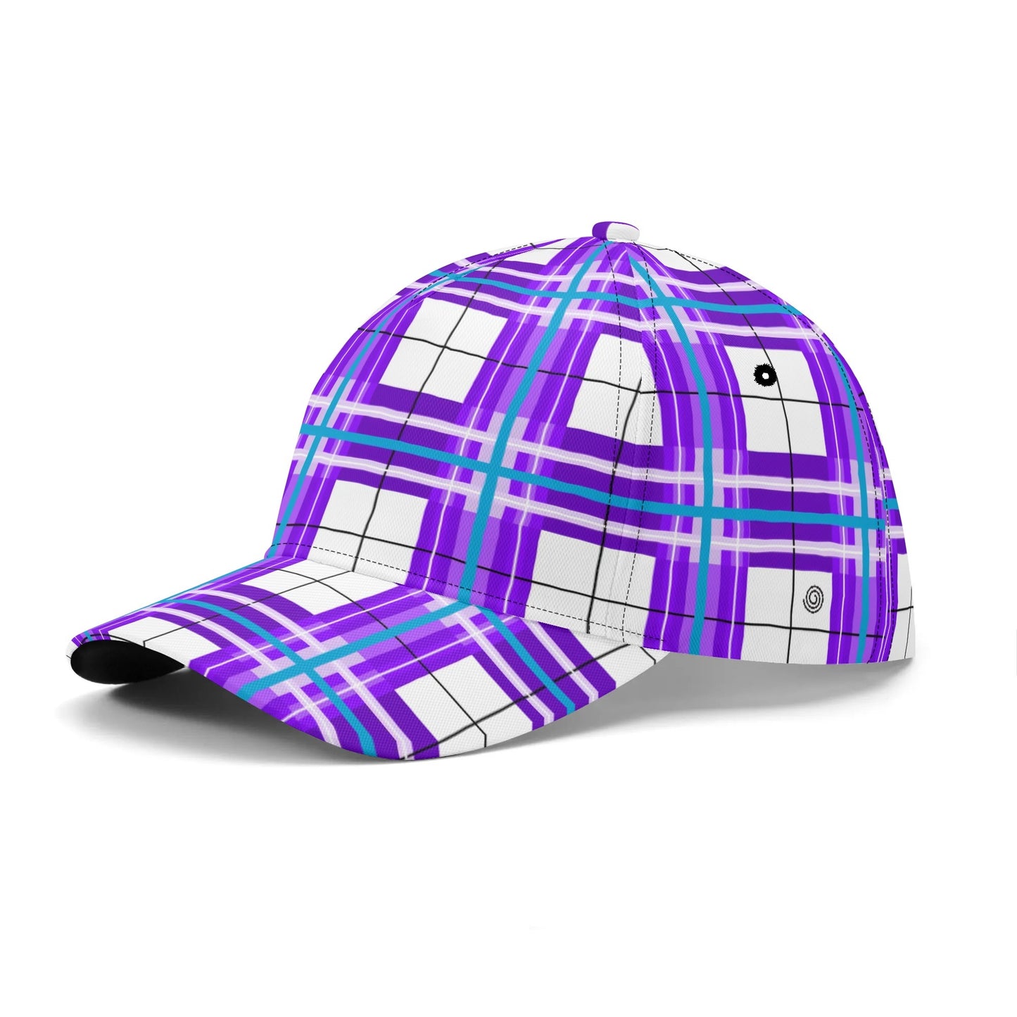 'Gigha Sky' Happy Tartan Print Baseball Cap - Free p&p Worldwide