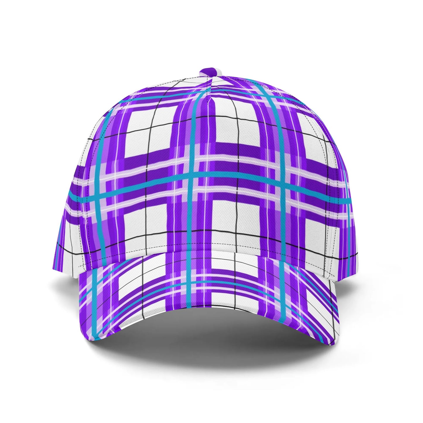 'Gigha Sky' Happy Tartan Print Baseball Cap - Free p&p Worldwide