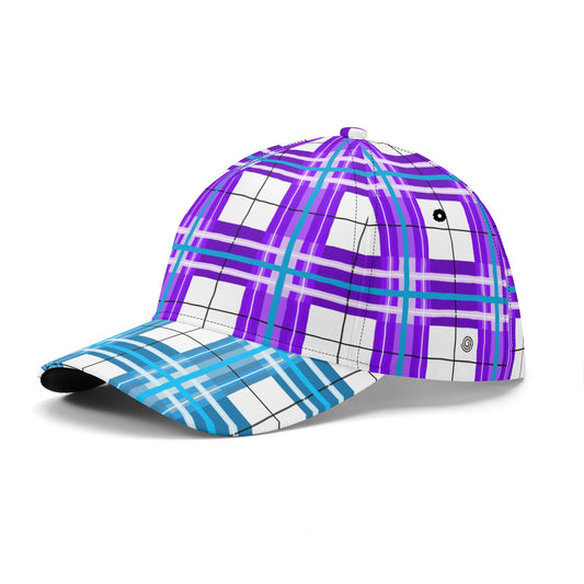 'Gigha Sky & Jura Sky' Happy Tartan Print Baseball Cap - Free p&p Worldwide