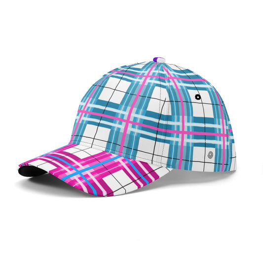 'Bute Sky & Islay Sky' Happy Tartan Print Baseball Cap - Free p&p Worldwide