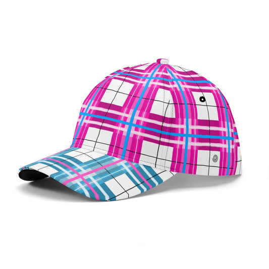 'Islay Sky & Bute Sky' Happy Tartan Print Baseball Cap - Free p&p Worldwide