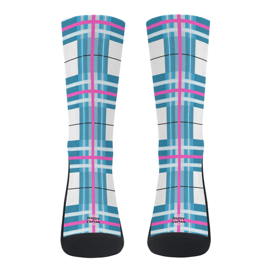 Happy Tartan Crew Socks - Free p&p Worldwide