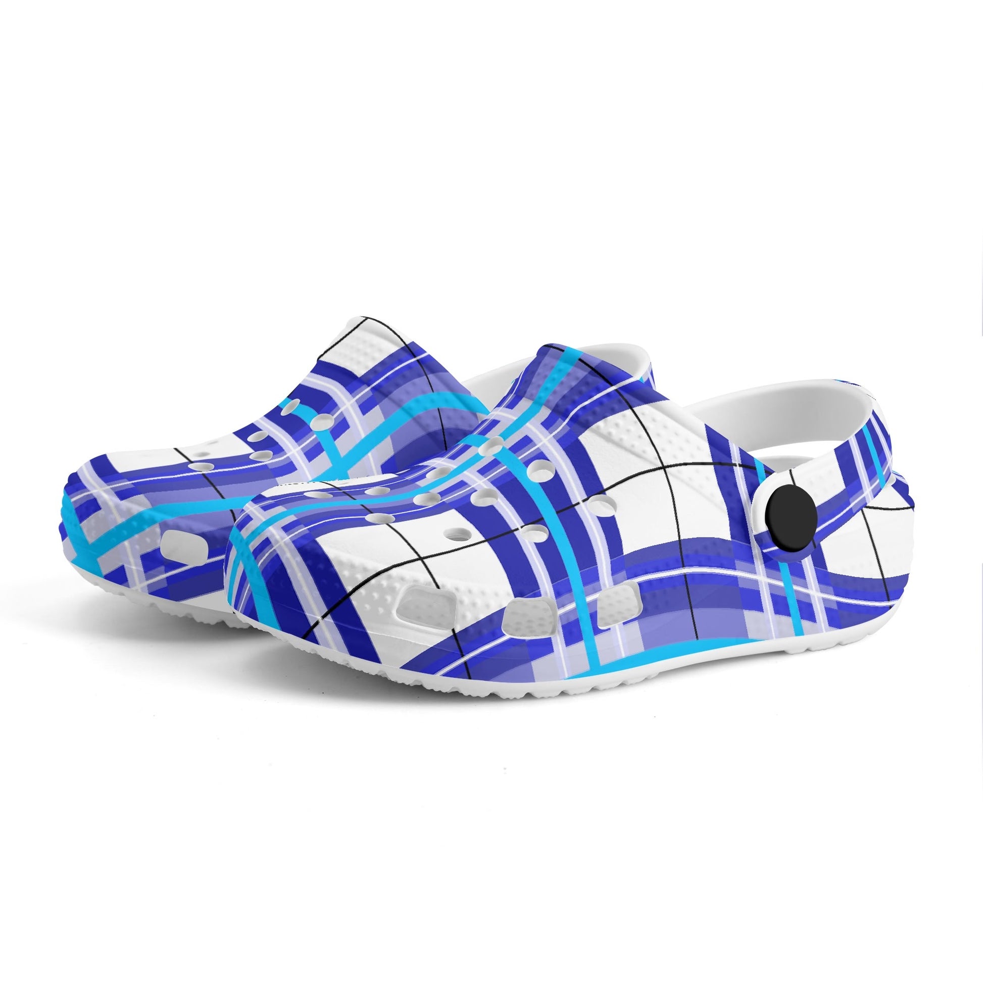 Kids Tartan Clogs – 'Cumbrae Sky, Bute' Happy Feet | Happy Tartan® - Happy Tartan
