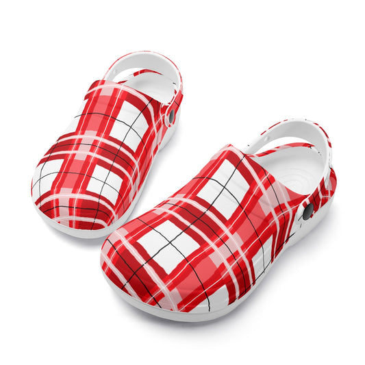 ✨'Mull Sky' Happy Tartan® Adult Soft Clog Nurses with no holes✨ - Happy Tartan