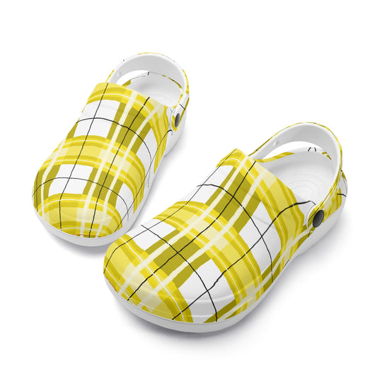 ✨'Staffa Sky' Happy Tartan® Adult Soft Clog Nurses with no holes✨ - Happy Tartan