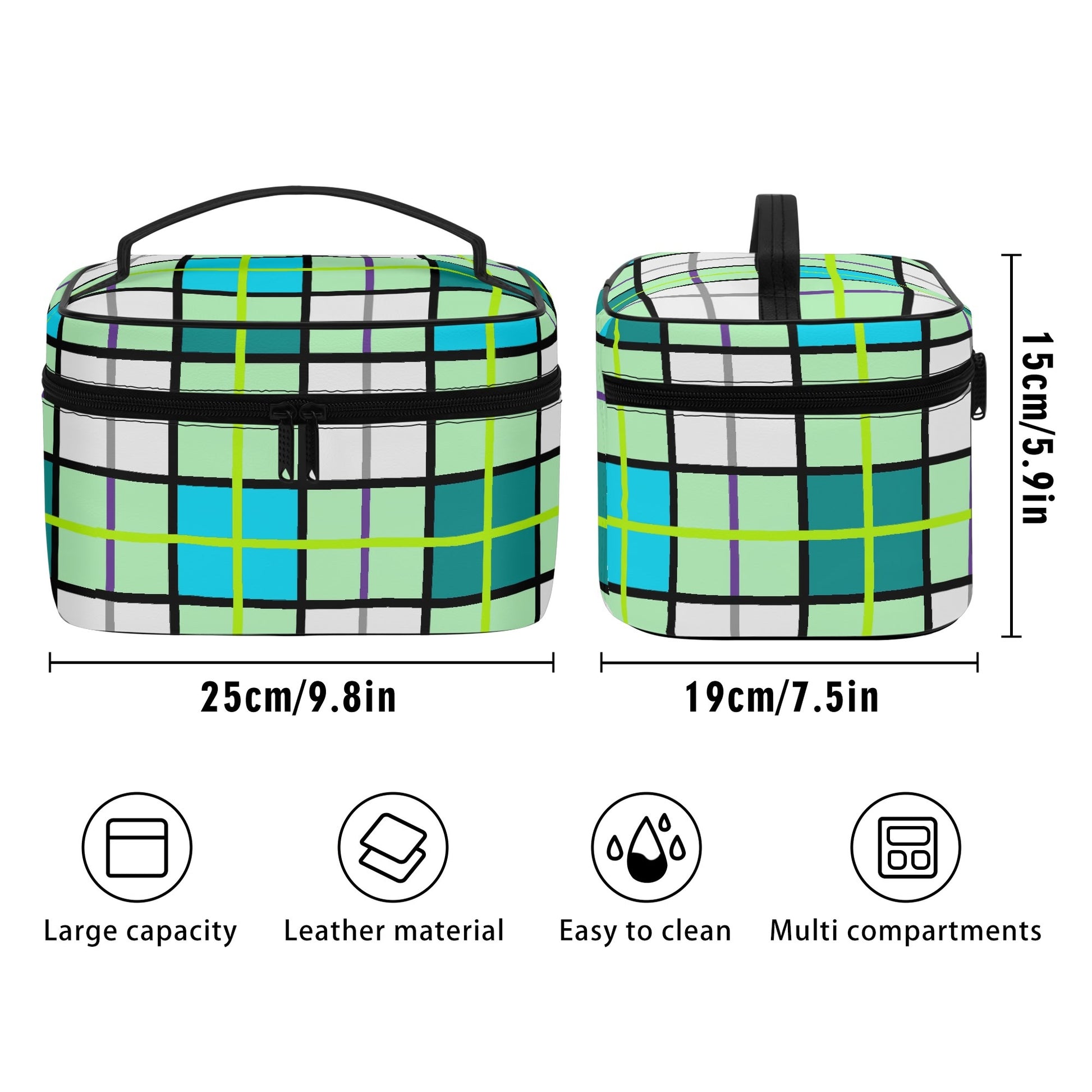 Tartan Cosmetic Case – 'Clyde Sky Green' | Happy Tartan® - Happy Tartan
