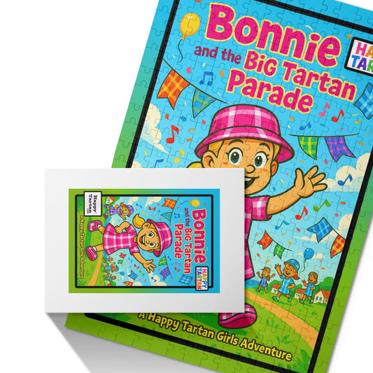 🧩 Bonnie's Happy Tartan Custom Wooden Jigsaw Puzzle (300 pieces) 🧩