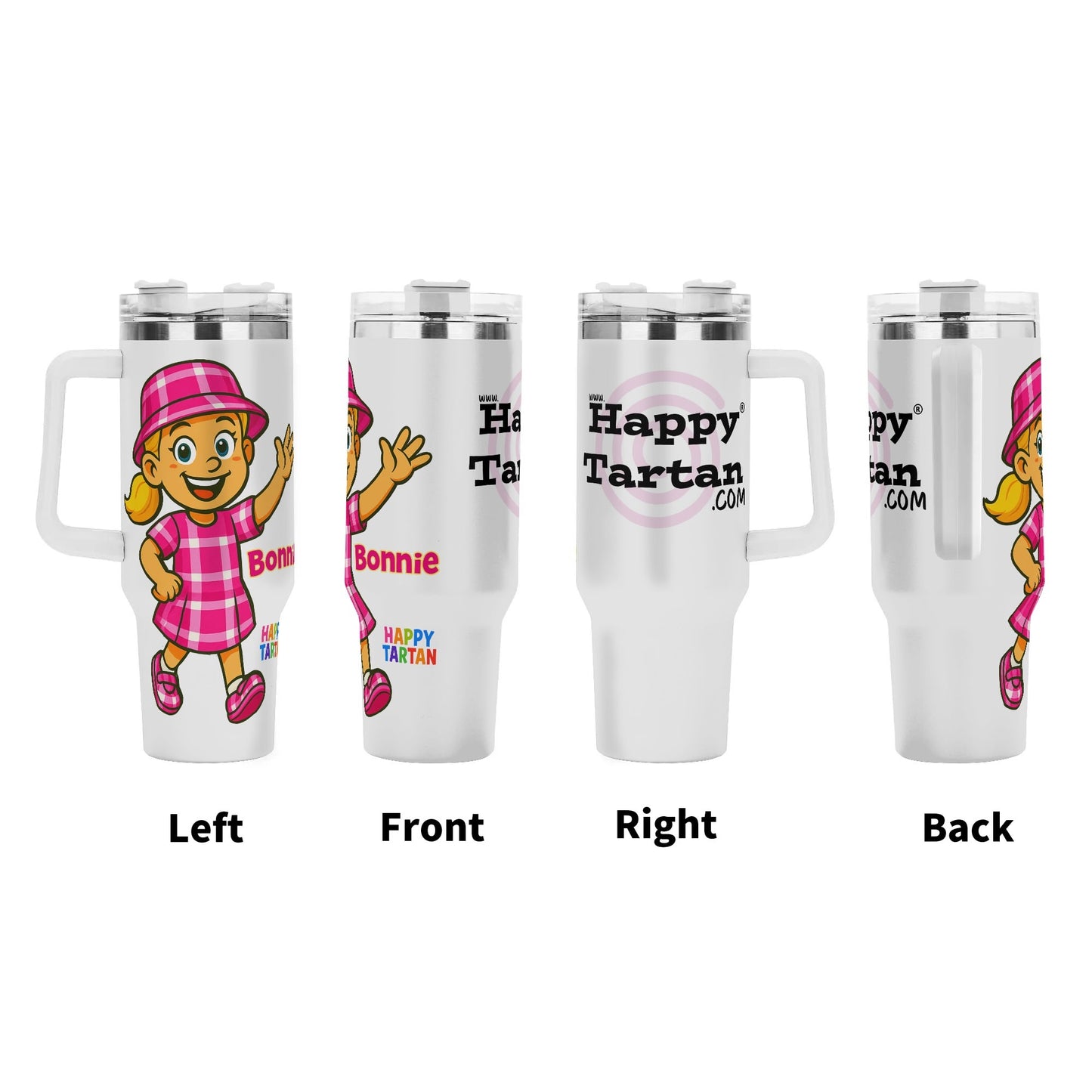 🍎 Bonnie's Personalized 40oz Tumbler – With Handle &amp; Straw